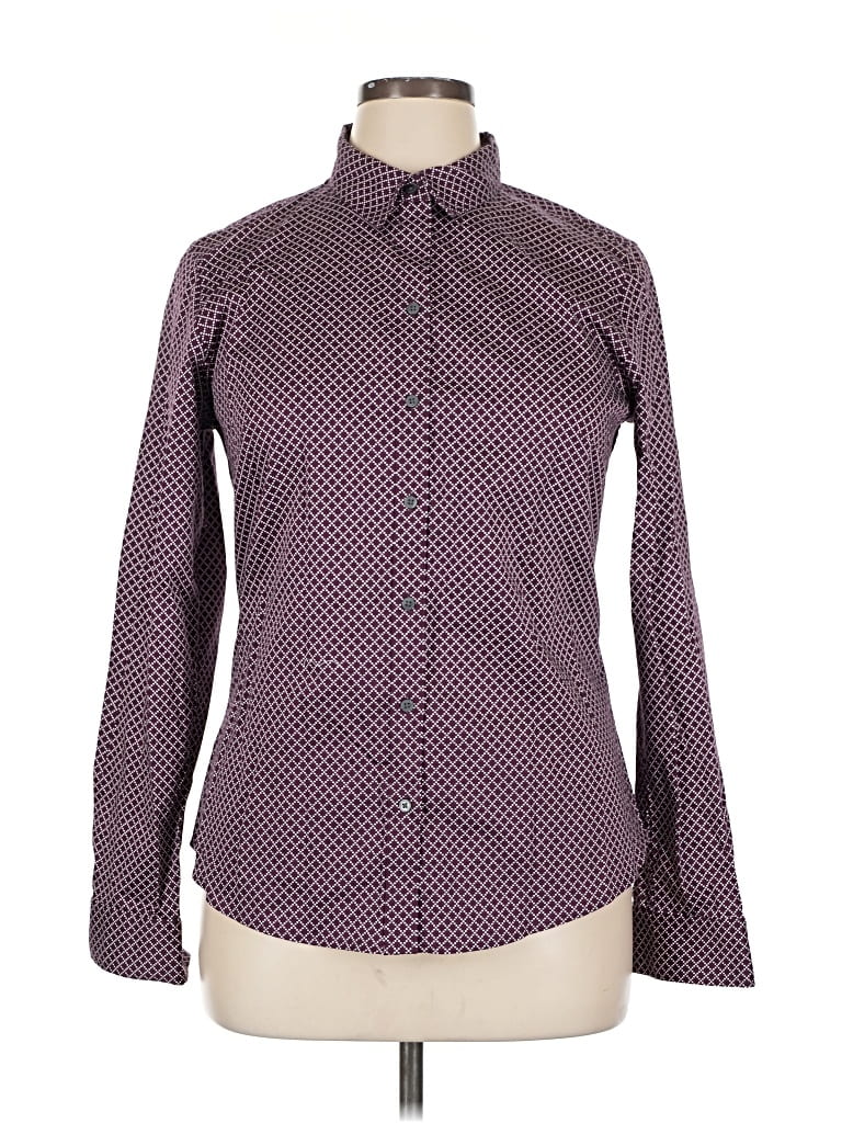 Pre-owned Banana Republic Factory Store Long Sleeve Button Down Shirt In Burgundy