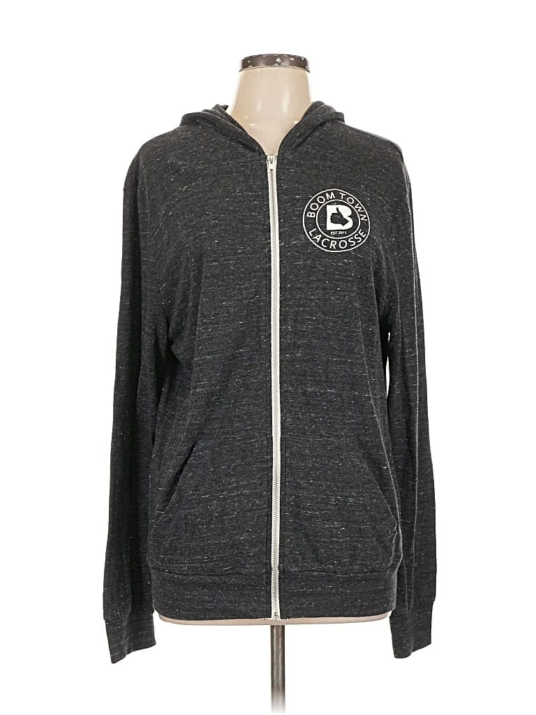 Pre-owned Alternative Earth Zip Up Hoodie In Gray