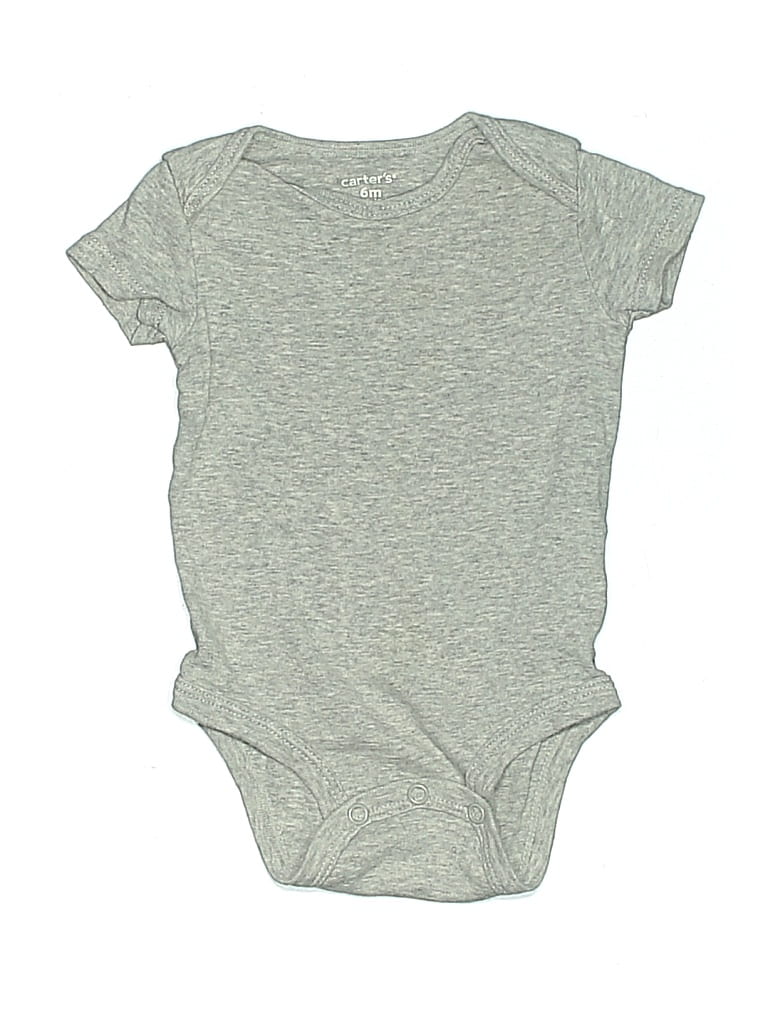 Pre-owned Carter's Babies' Short Sleeve Onesie In Gray
