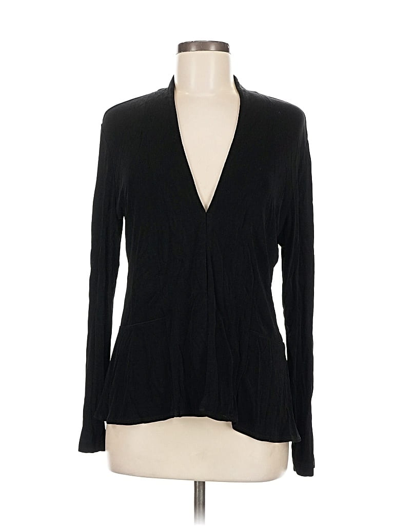 Pre-owned Travelers By Chico's Long Sleeve Blouse In Black