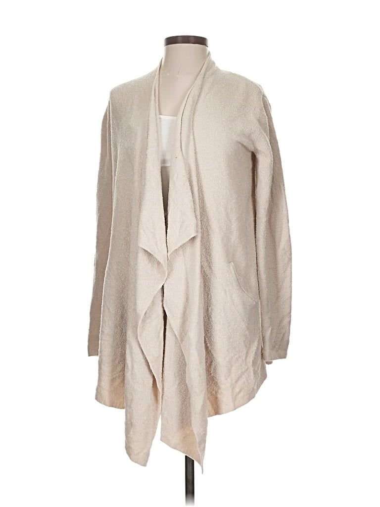 Pre-owned Barefoot Dreams Cozychic Lite Cardigan Sweater In Brown