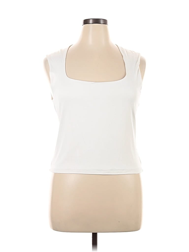 Pre-owned Tahari Sleeveless Top White Halter Neckline Tops