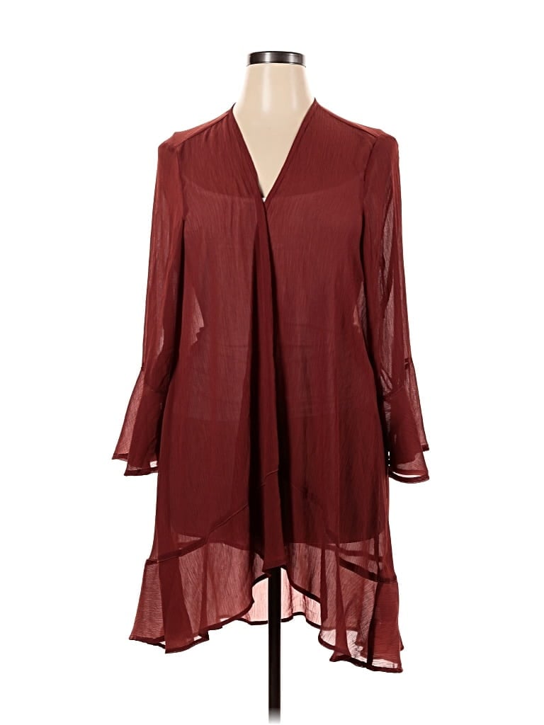 Pre-owned Torrid Kimono In Burgundy