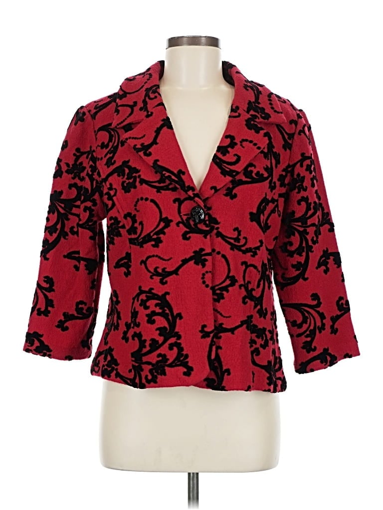 Pre-owned Coldwater Creek Wool Blazer Jacket In Red