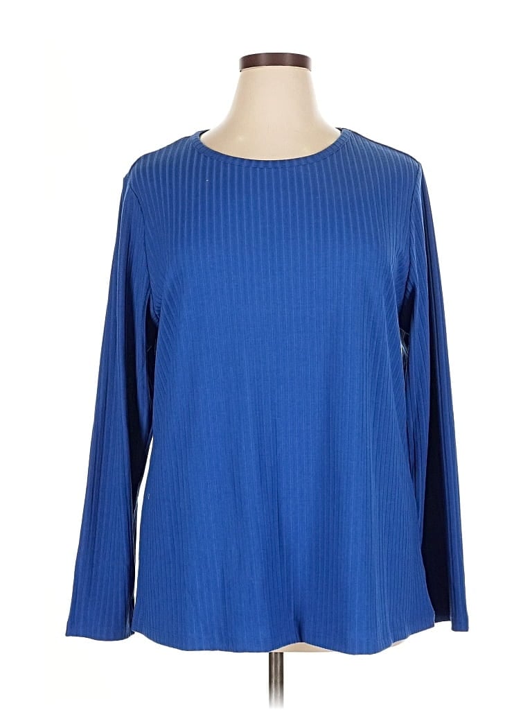Pre-owned D&co. Long Sleeve Blouse In Blue