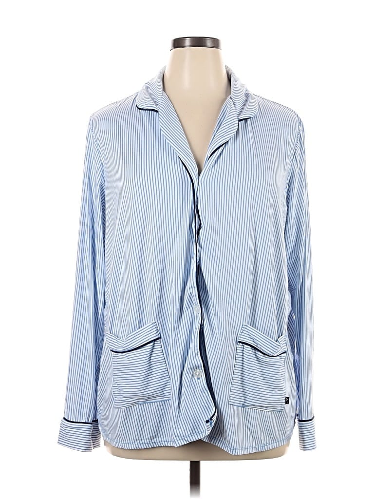 Pre-owned Simply Vera Vera Wang Long Sleeve Blouse In Blue