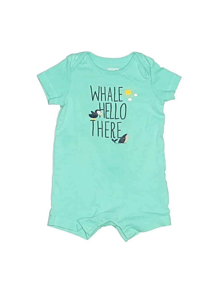 Pre-owned Carter's Babies' Short Sleeve Onesie In Blue