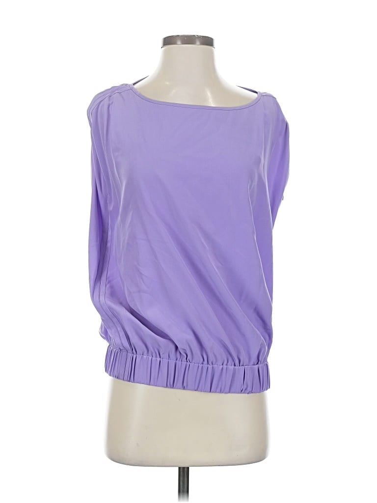 Pre-owned Diane Von Furstenberg Sleeveless Silk Top Purple Boatneck Tops