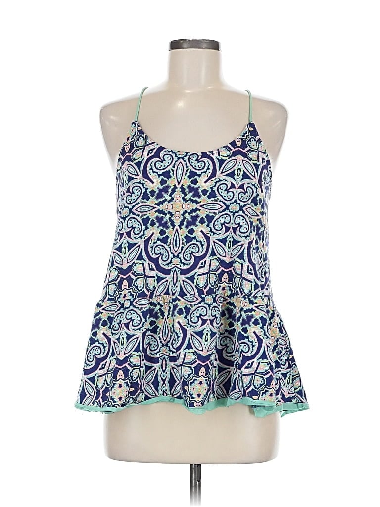 Pre-owned Meadow Rue Tank Top Blue Halter Neckline Tops