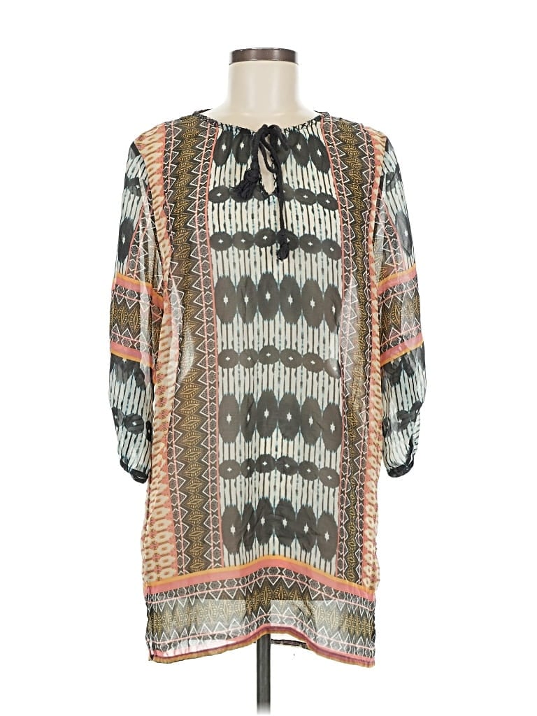 Pre-owned Dylan 3/4 Sleeve Blouse In Green