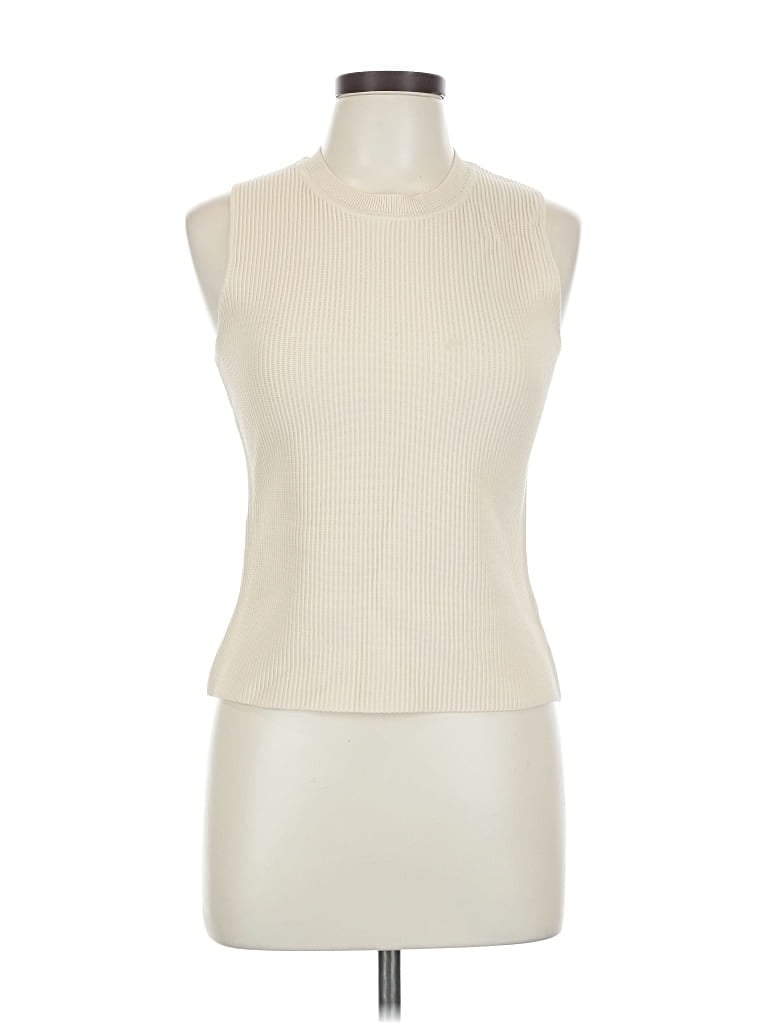 Pre-owned Rachel Zoe Tjx Sleeveless Top Ivory High Neck Tops In White