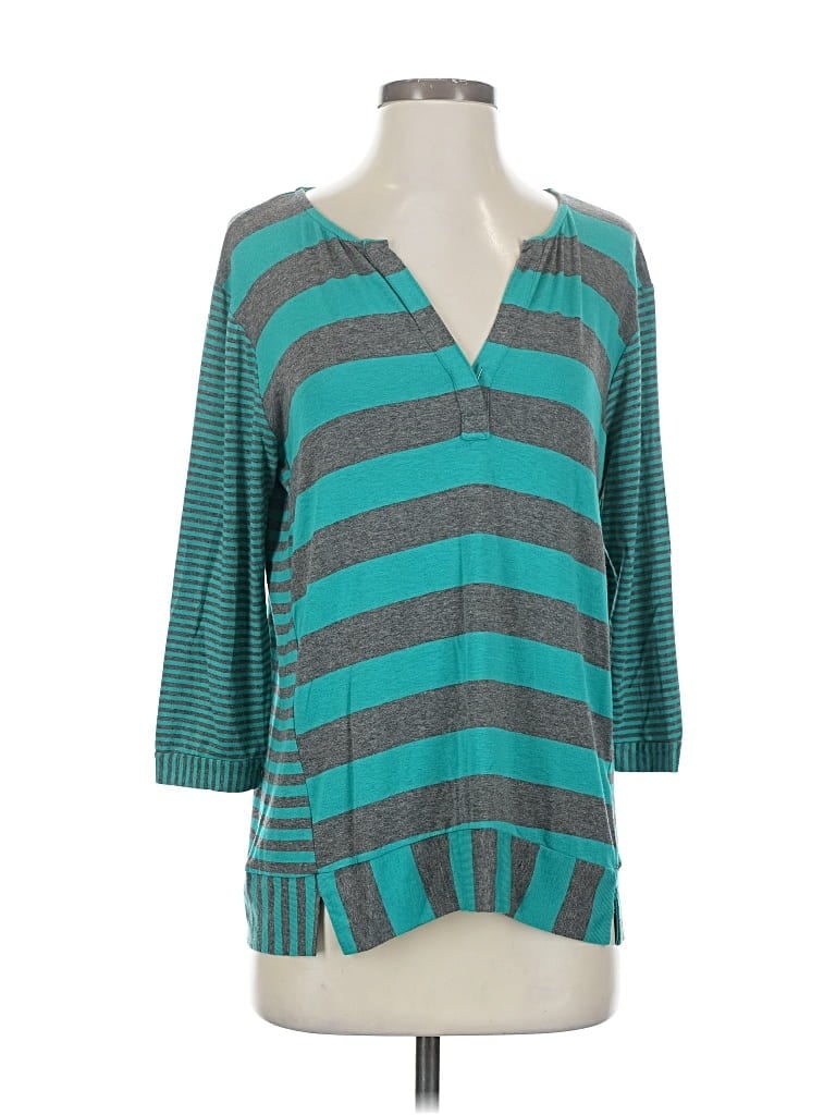 Pre-owned Ella Moss 3/4 Sleeve T-shirt In Blue