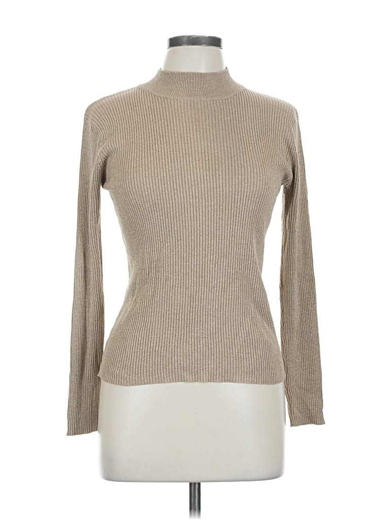 Pre-owned Joseph A Silk Pullover Sweater In Brown