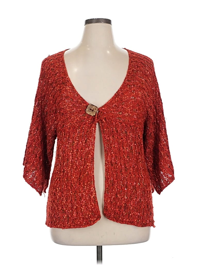 Pre-owned Coldwater Creek Cardigan Sweater In Red