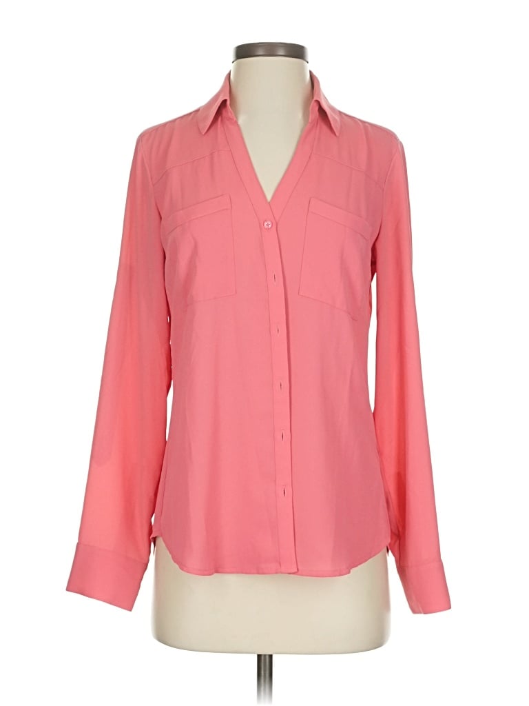 Pre-owned Express Long Sleeve Blouse In Pink