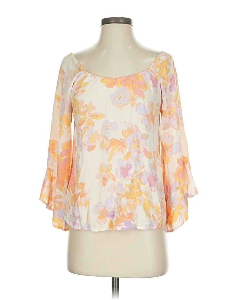 Pre-owned Impressions 3/4 Sleeve Blouse In Yellow