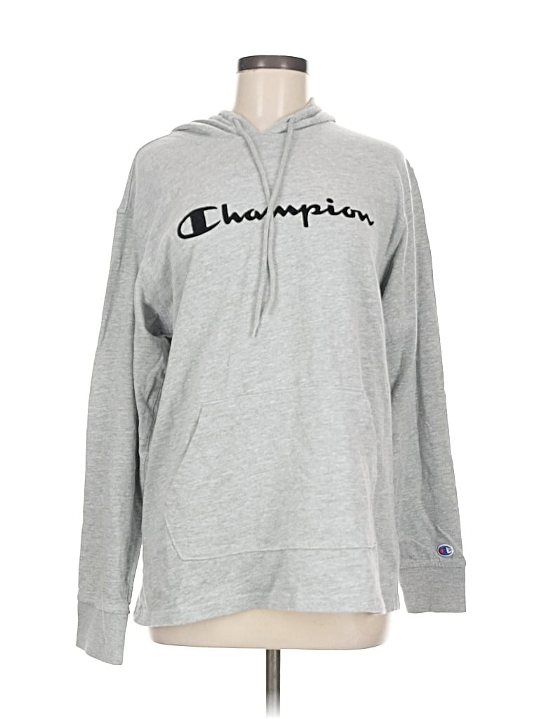 Pre-owned Champion Pullover Hoodie In Silver