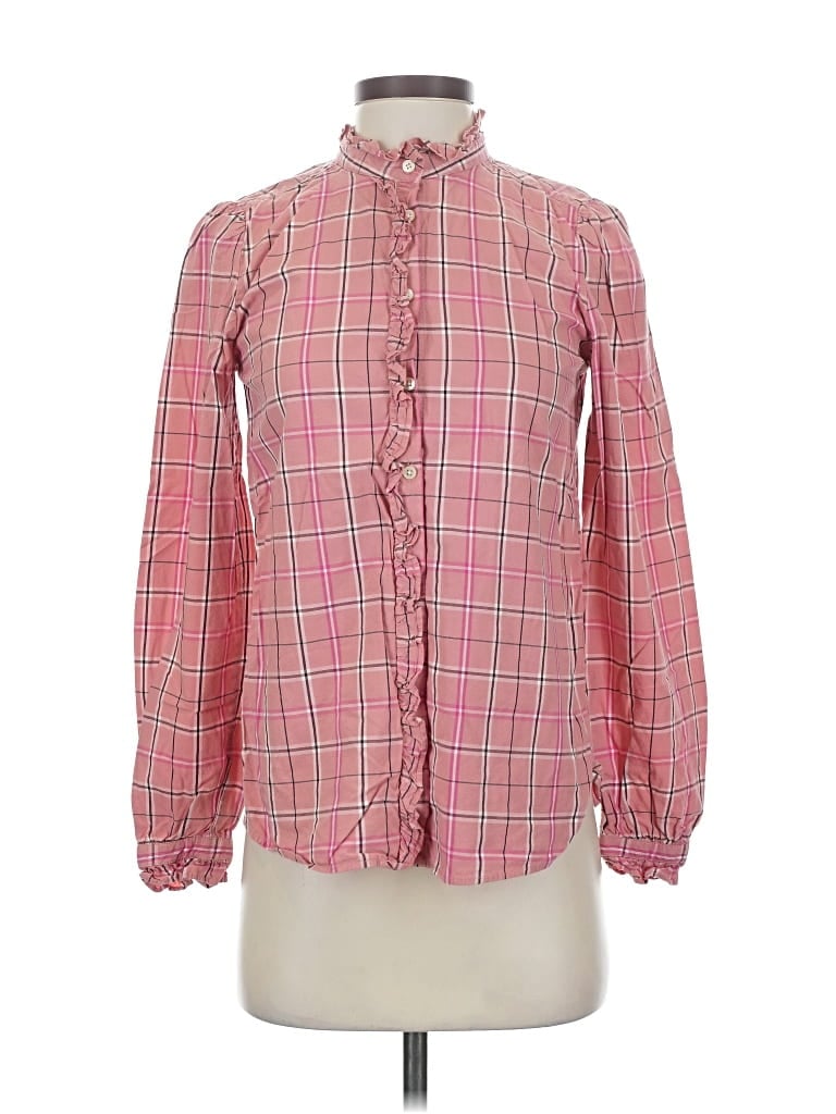 Pre-owned Ann Taylor Loft Long Sleeve Blouse In Pink