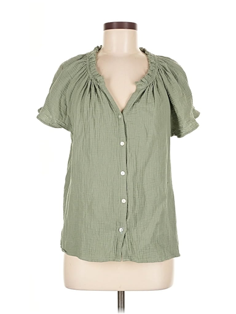 Pre-owned Tommy Bahama Short Sleeve Blouse In Green