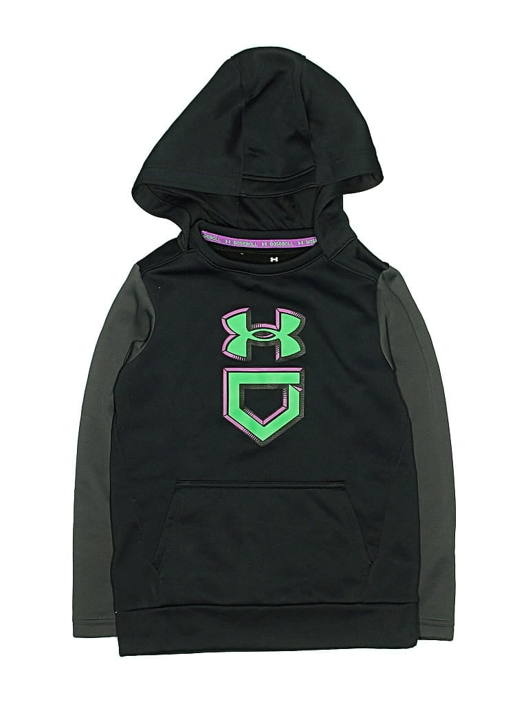 Pre-owned Under Armour Kids' Pullover Hoodie In Black