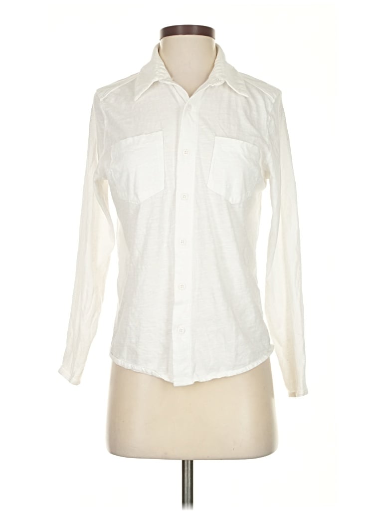 Pre-owned Assorted Brands Long Sleeve Blouse In White