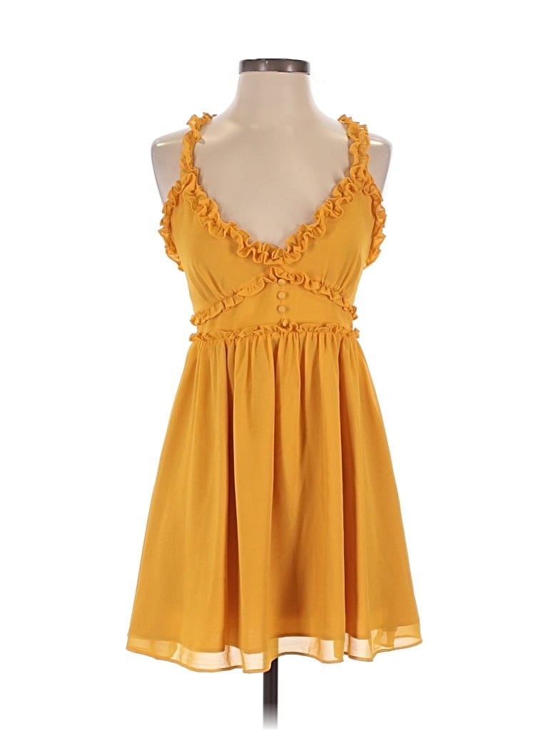 Pre-owned Lovers & Friends Cocktail Dress In Yellow