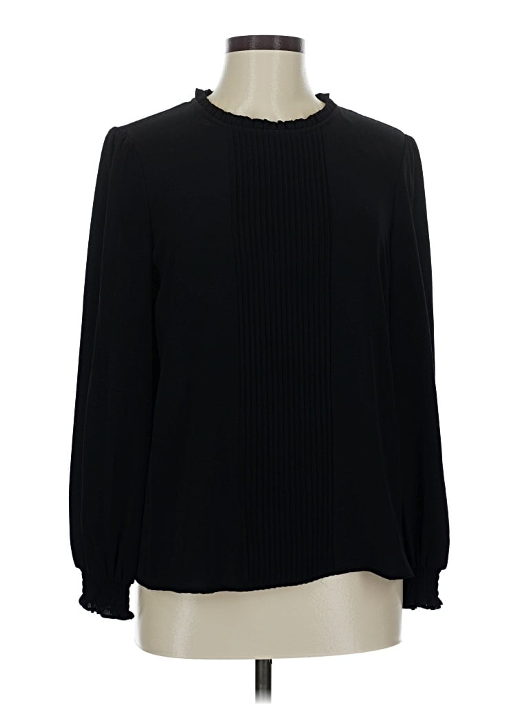 Pre-owned Cece Long Sleeve Blouse In Black