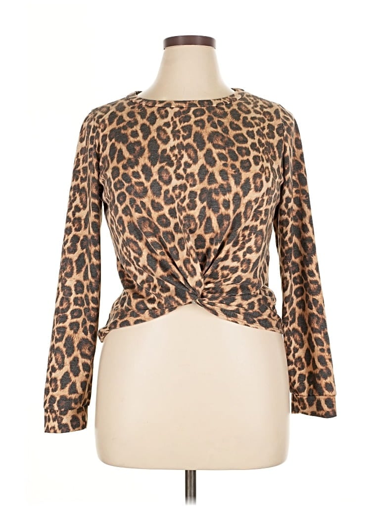 Pre-owned Dee Elly Long Sleeve T-shirt In Brown