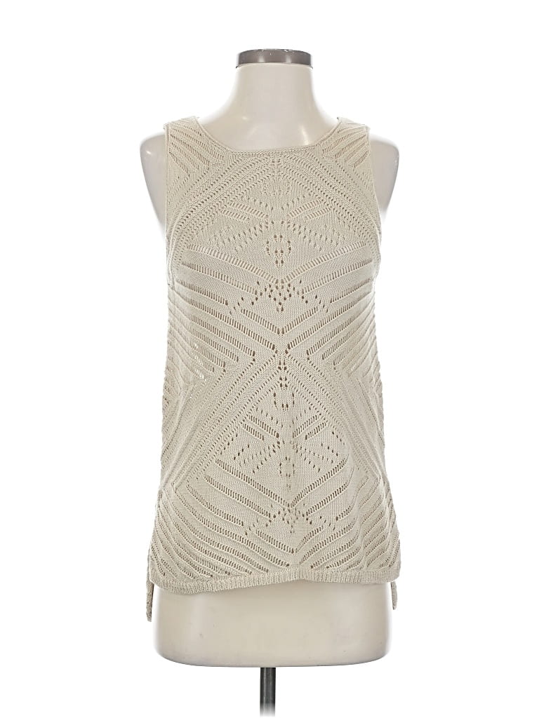 Pre-owned Rewind Tank Top Ivory Halter Neckline Tops In White