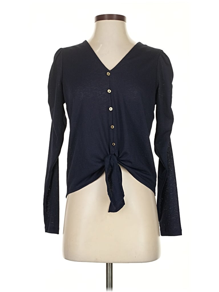 Pre-owned Michael Michael Kors Long Sleeve Blouse In Blue