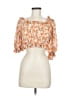 Hello Molly 100% Polyester Orange Short Sleeve Blouse Size 6 - photo 1
