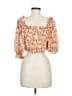 Hello Molly 100% Polyester Orange Short Sleeve Blouse Size 6 - photo 2