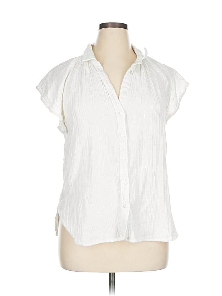 Pre-owned Gap Sleeveless Button Down Shirt In White