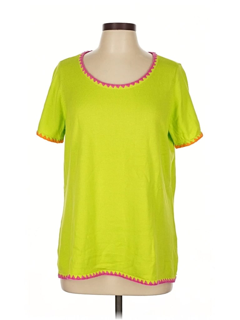 Pre-owned Belle By Kim Gravel Cardigan Sweater In Green