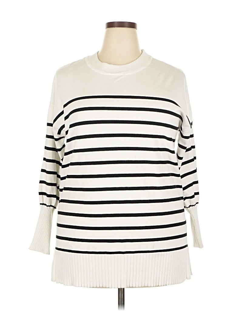 Pre-owned Lane Bryant Turtleneck Sweater In White