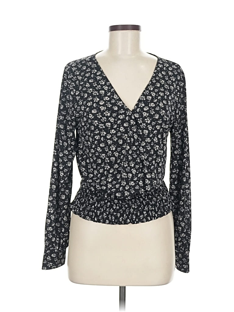 Pre-owned Kaileigh Long Sleeve Blouse In Black
