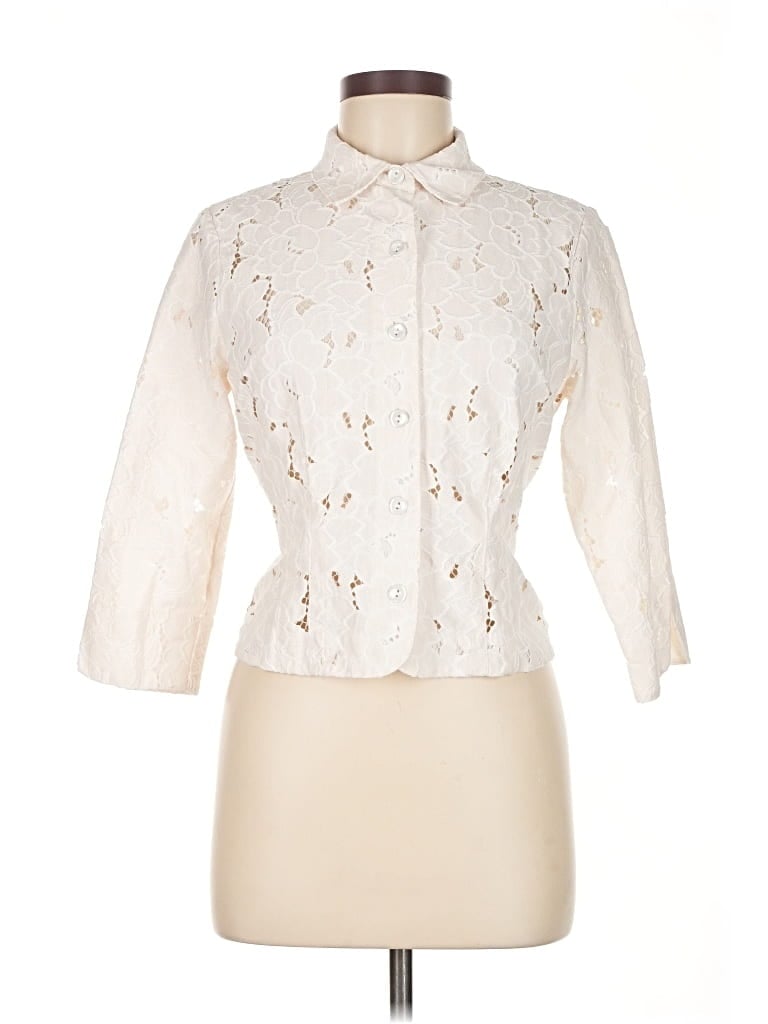 Pre-owned Cabi 3/4 Sleeve Blouse In White