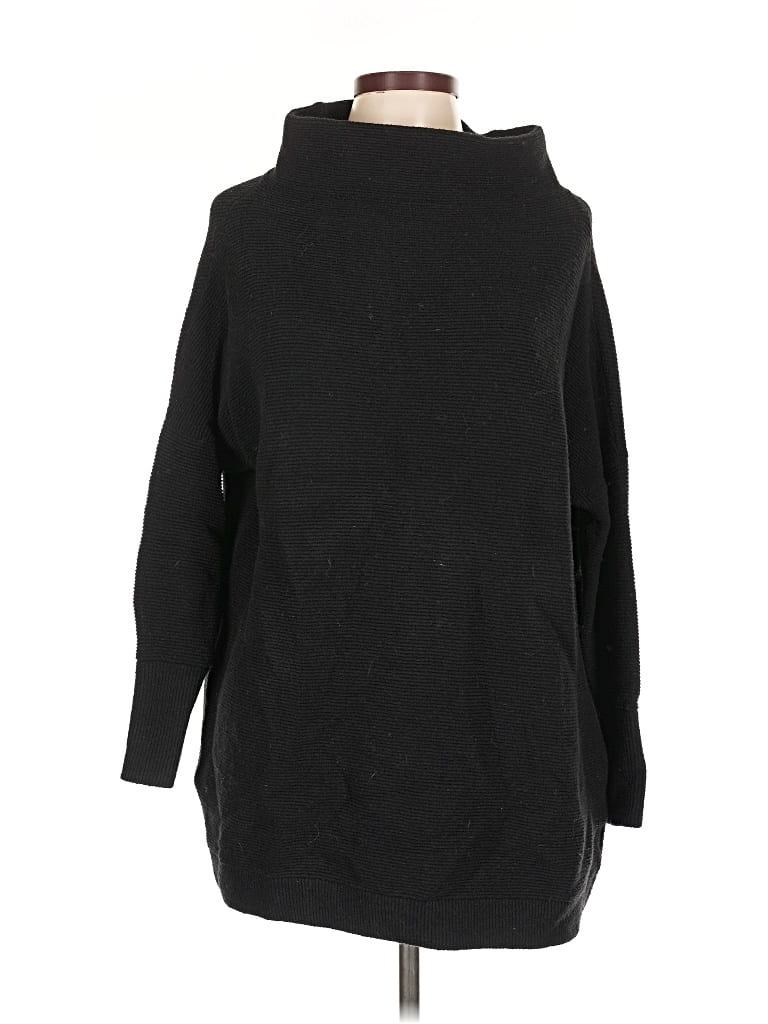 Pre-owned Free People Turtleneck Sweater In Black