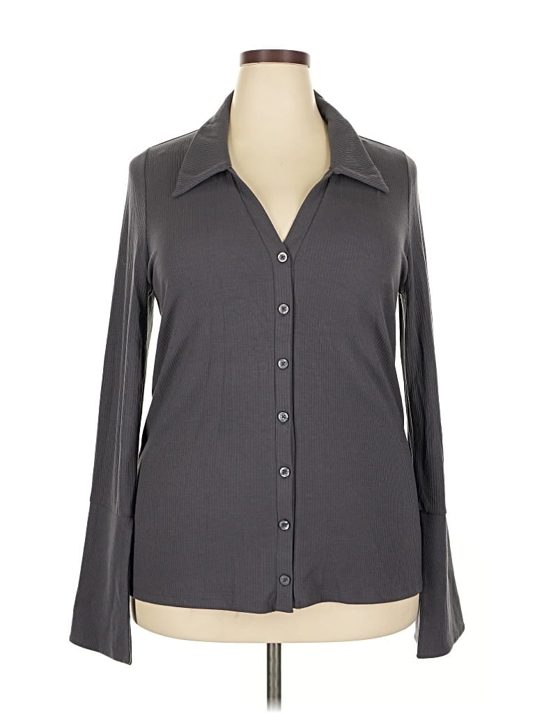 Pre-owned Torrid Long Sleeve Blouse In Gray