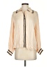 Ollari 100% Viscose Color Block Tan Ivory 3/4 Sleeve Blouse Size XS - photo 1