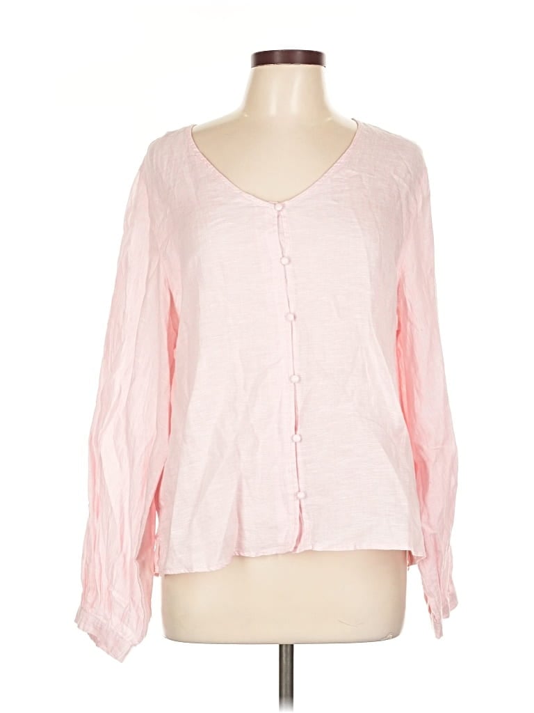 Pre-owned Laura Ashley Long Sleeve Blouse In Pink