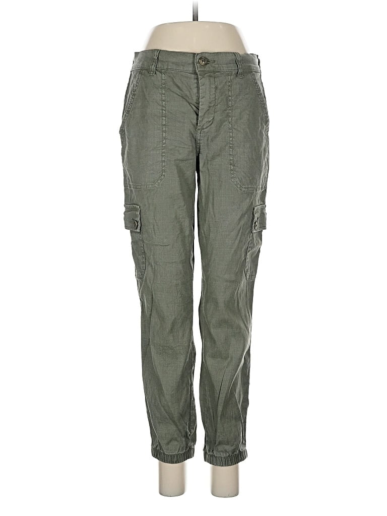 Pre-owned Evereve Linen Pants In Green