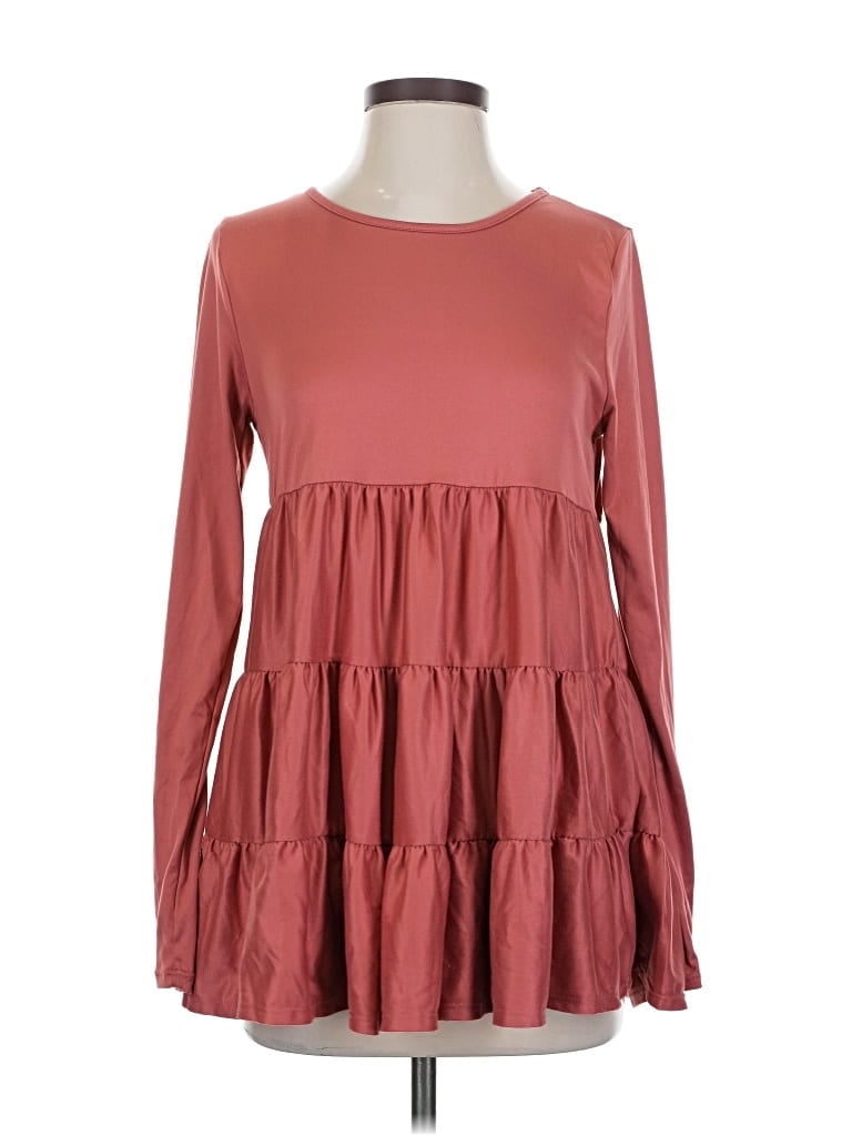 Pre-owned You And Me Long Sleeve Blouse In Burgundy