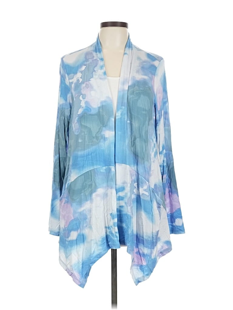 Pre-owned Logo By Lori Goldstein Cardigan Sweater In Blue