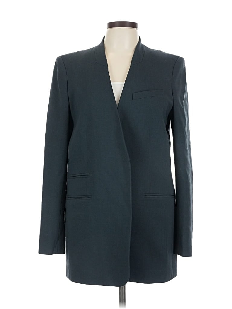 Pre-owned Lafayette 148 Wool Blazer Jacket In Blue