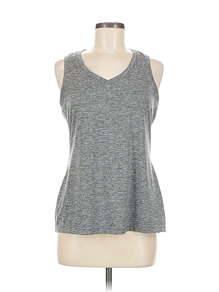 Pre-owned Reebok Tank Top Gray Halter Neckline Tops