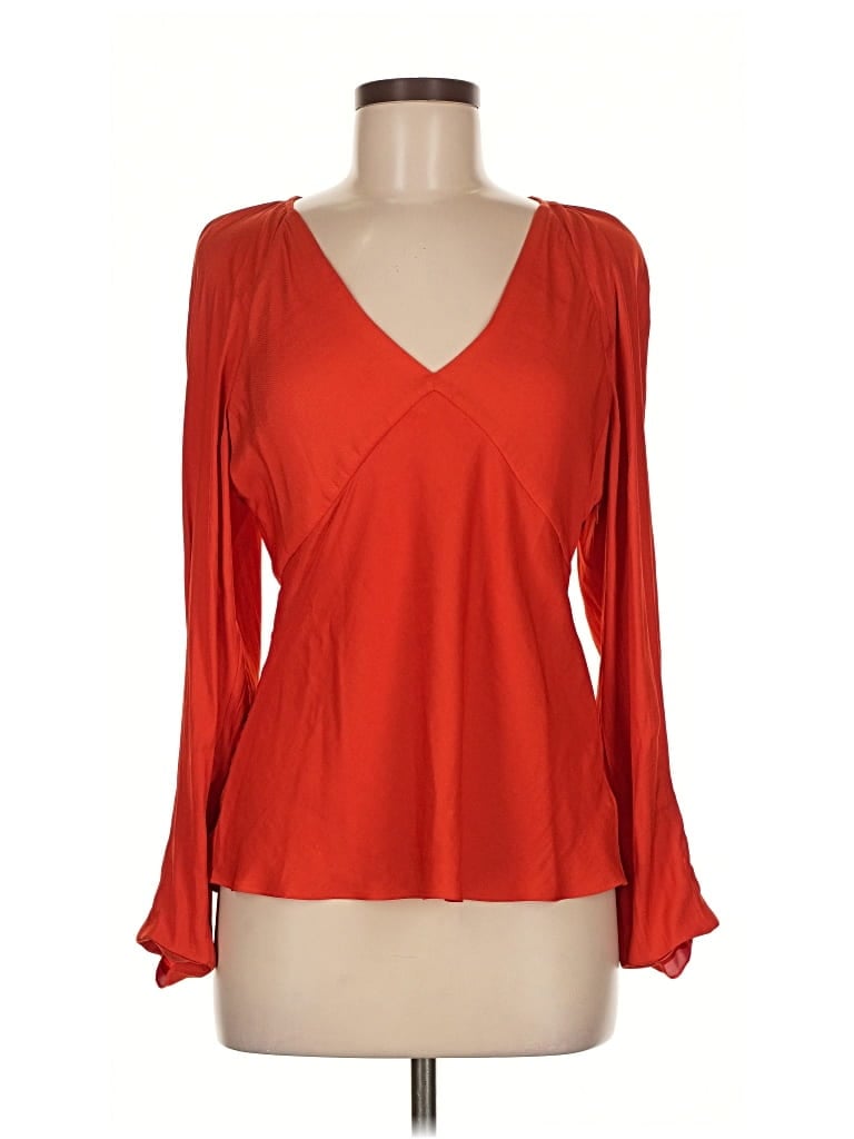 Pre-owned Banana Republic Long Sleeve Blouse In Red