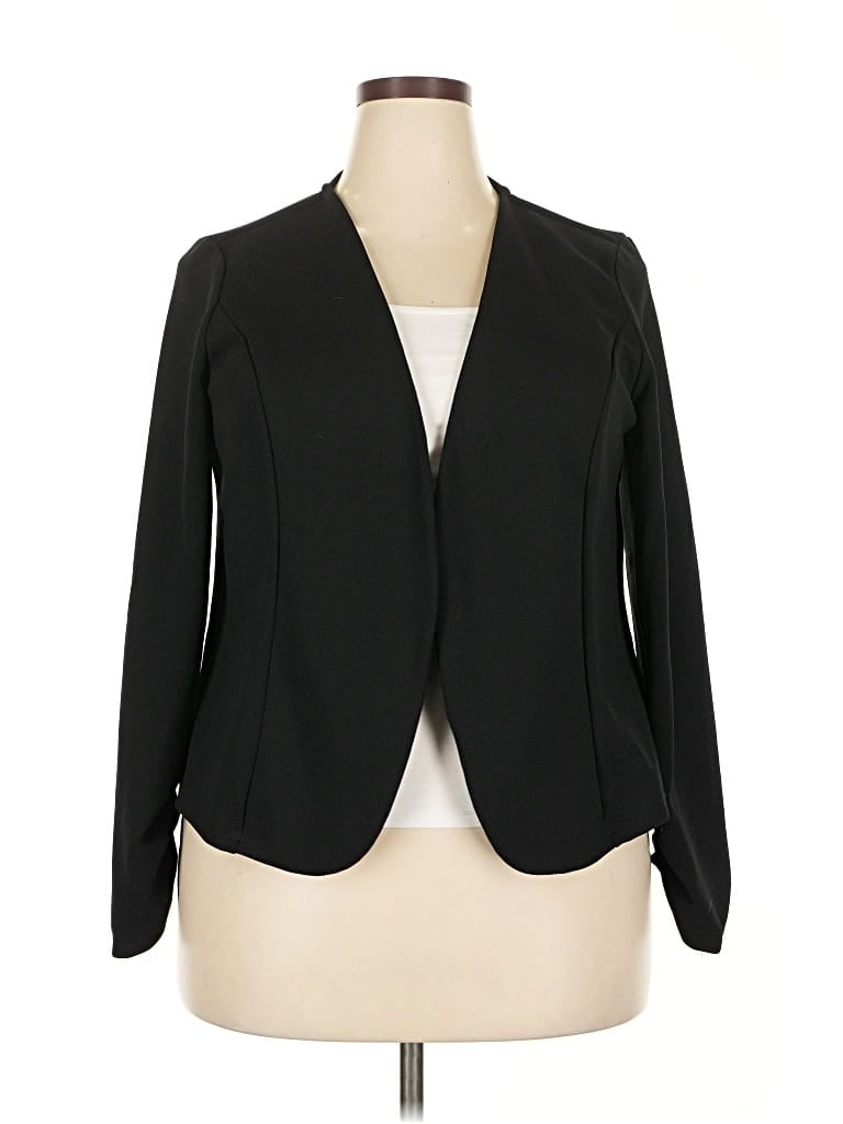 Pre-owned Shein Curve Blazer Jacket In Black