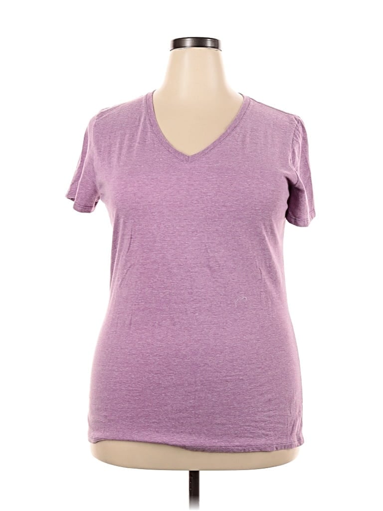 Pre-owned Fruit Of The Loom Short Sleeve T-shirt In Purple
