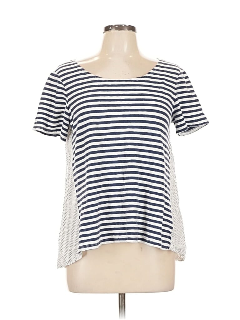 Pre-owned Cut.loose Short Sleeve Top Gray Scoop Neck Tops